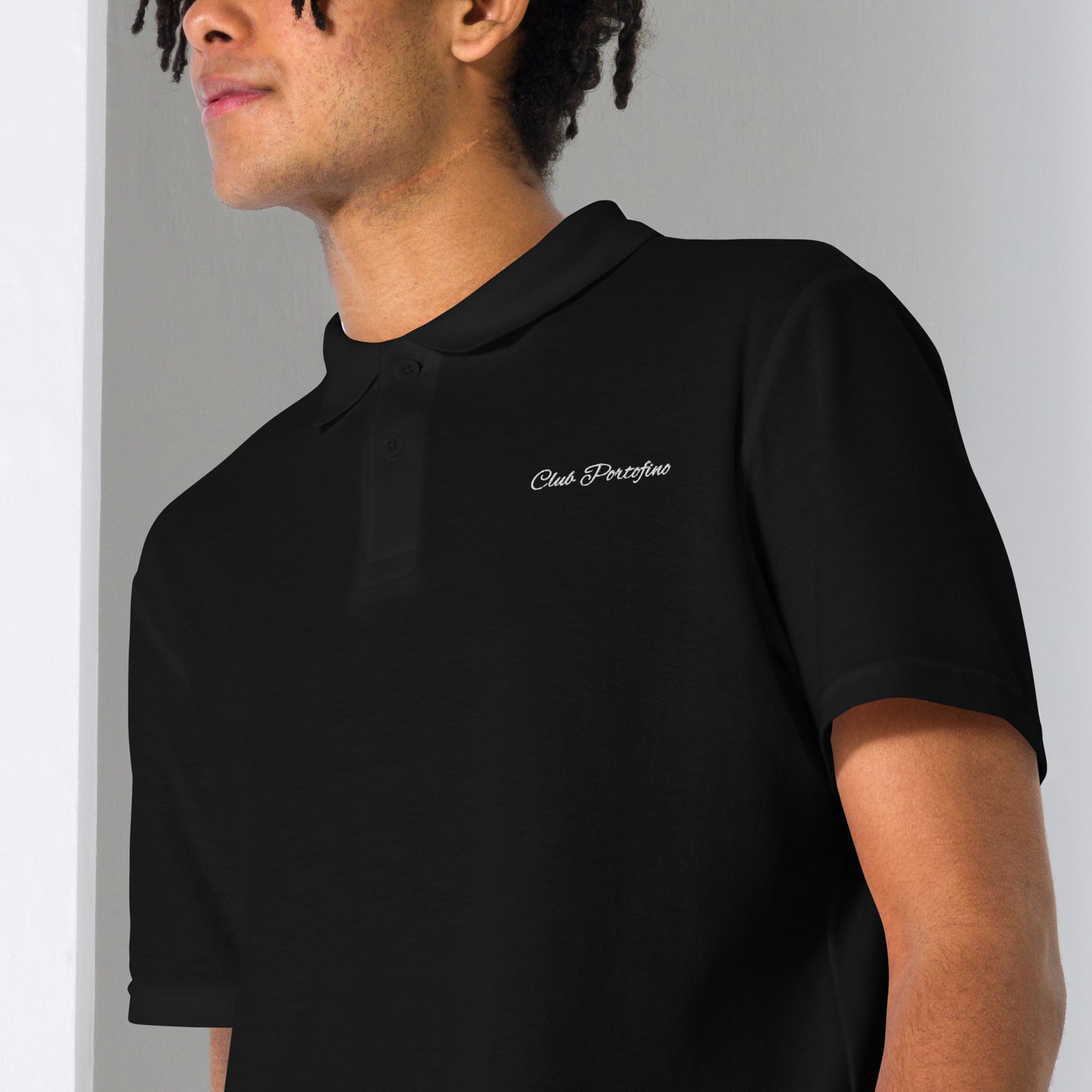 Club Portofino Pique Polo in Black